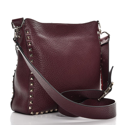 Valentino Garavani Pebbled Calfskin Small Rockstud Flip-Lock Messenger Bag Vinaccia 3 of 6