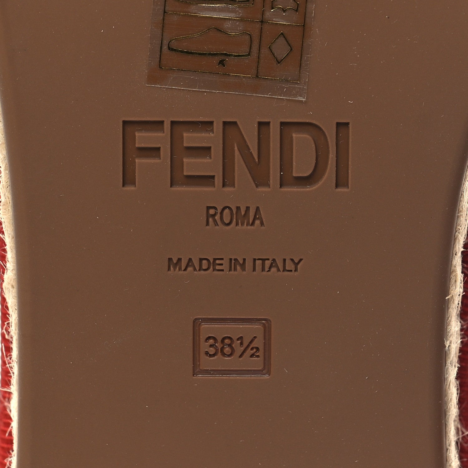 Fendi Canvas FF Embroidered Roma Ankle Wrap Flat Espadrilles 38.5 Red 6 of 8