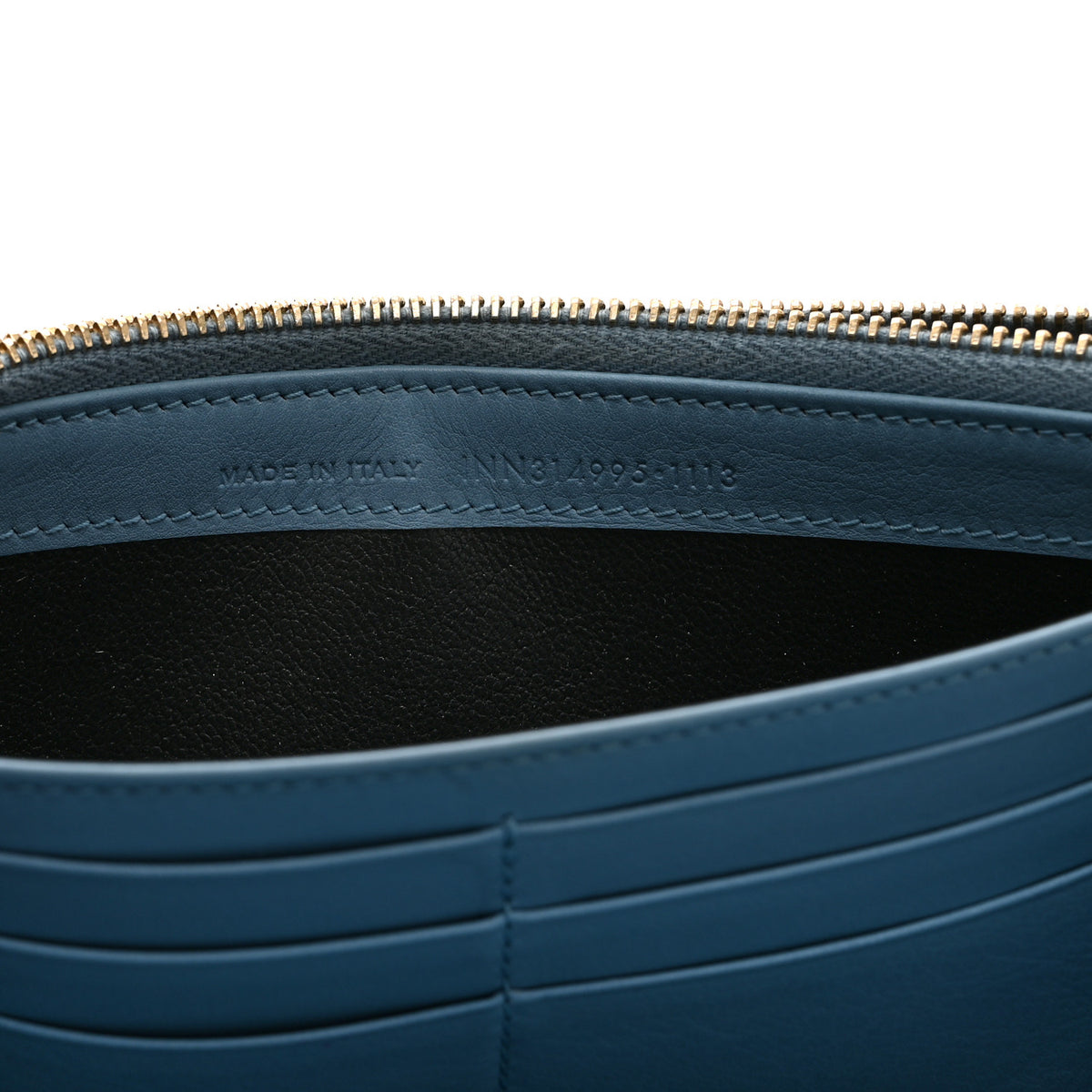 Calfskin Classic Y Ligne Clutch Blue