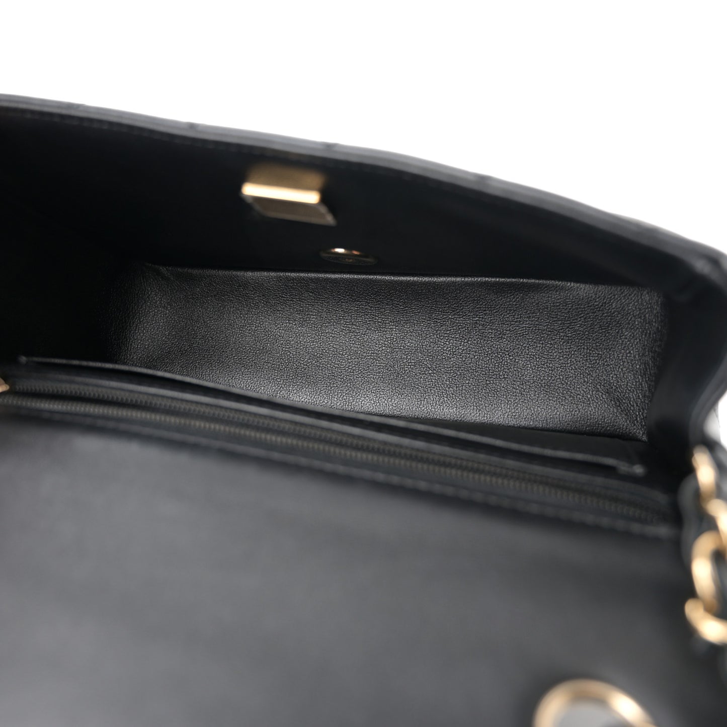 Lambskin Quilted Mini Rectangular Flap Black