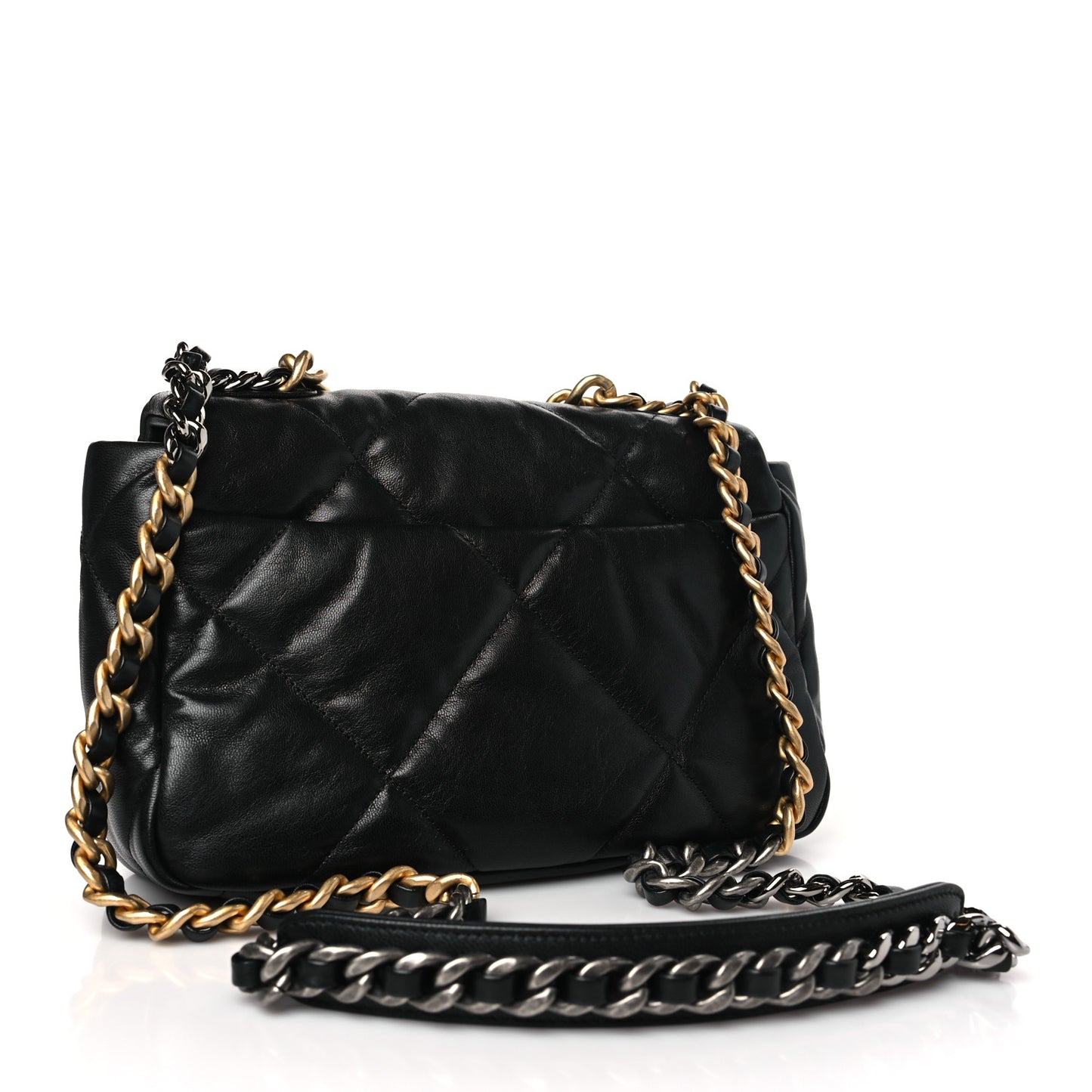 Lambskin Quilted Medium Chanel 19 Flap Black
