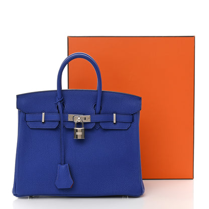 Hermes Togo Verso Birkin 25 Bleu Royal Capucine 18 of 18