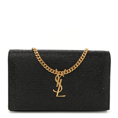 Saint Laurent Glitter Classic Monogram Galactica Chain Wallet Black 1 of 11