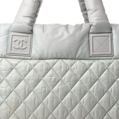 Chanel Nylon Quilted Large Coco Cocoon Reversible Tote Light Grey 10 of 10