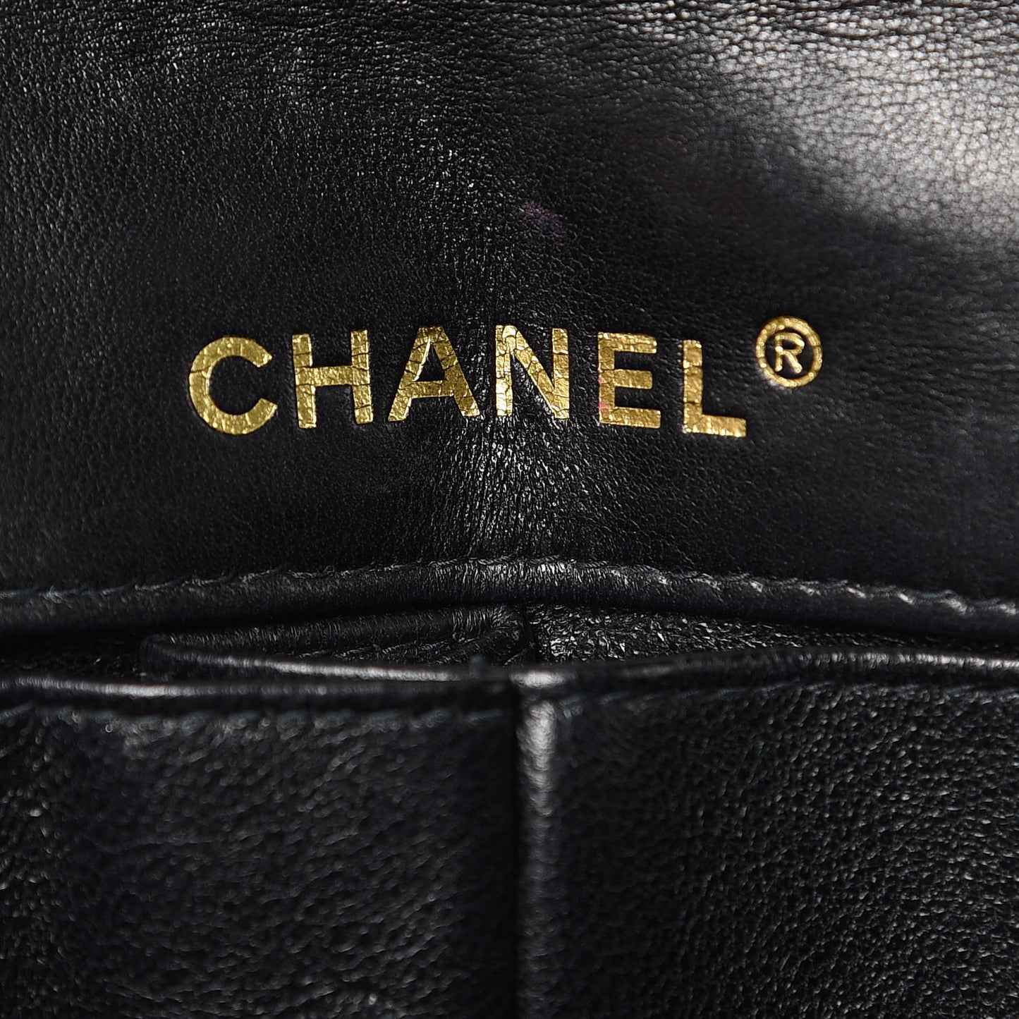 Lambskin East West Chocolate Bar Flap Black