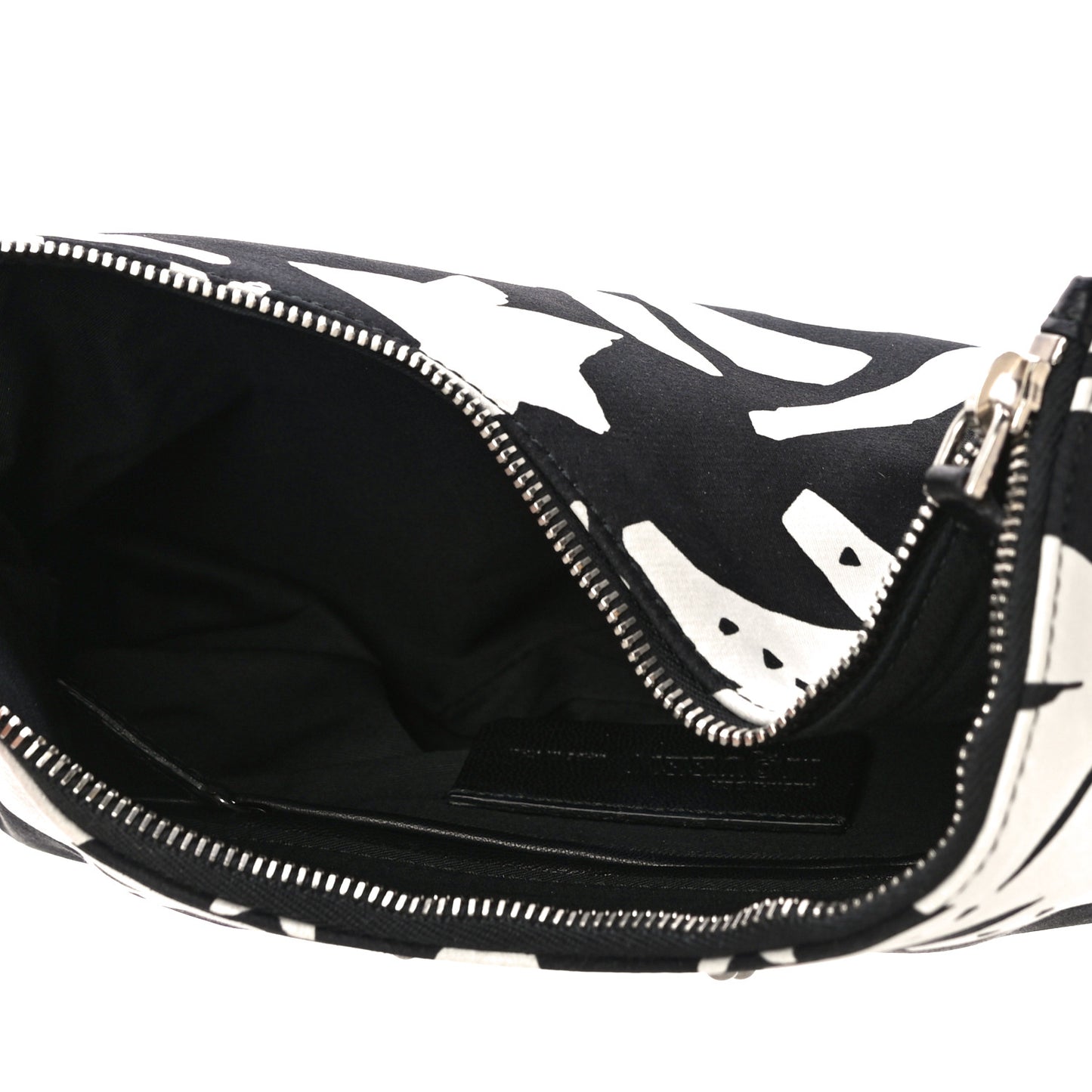 Silk Unicorn Print De Manta Clutch Black White