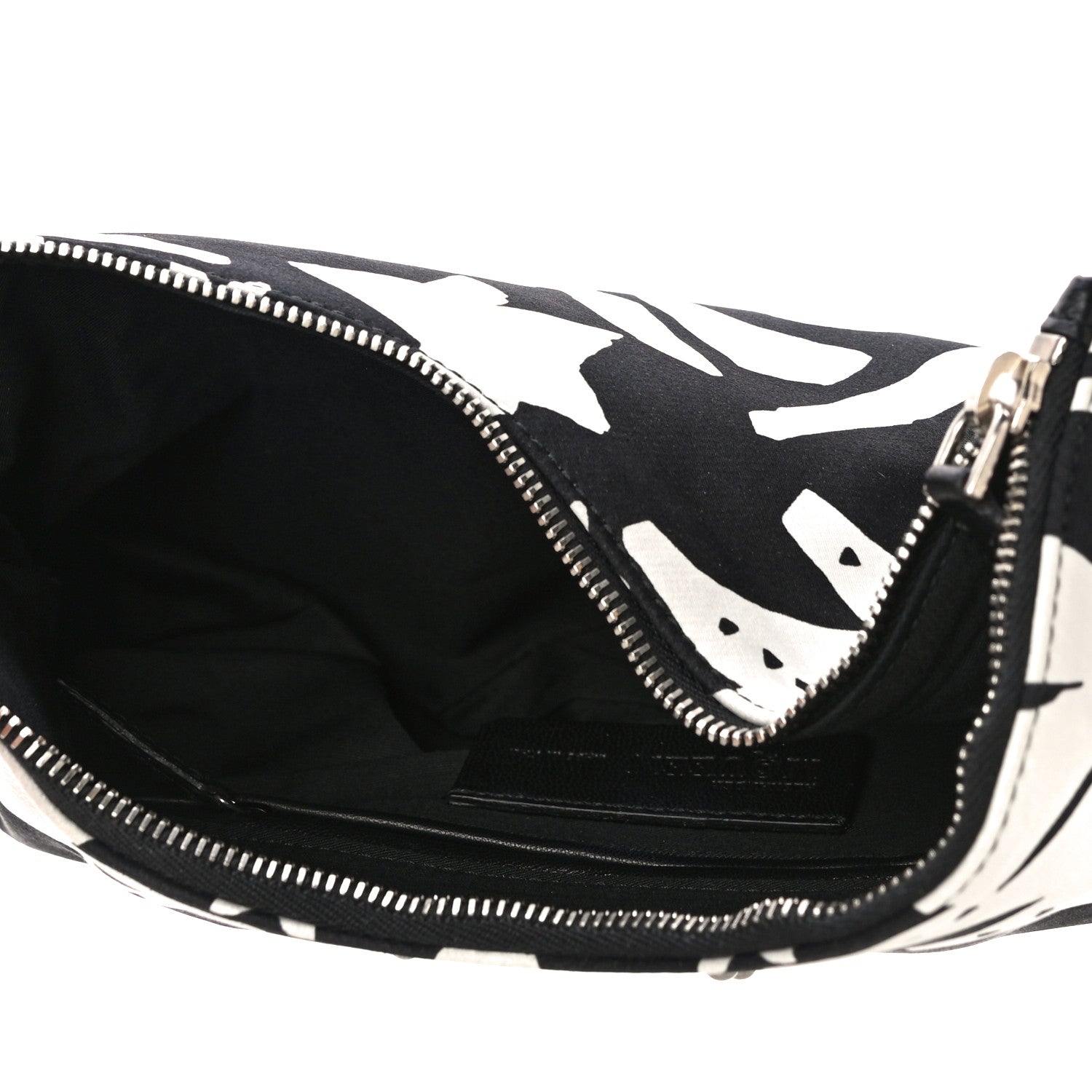 Alexander McQueen Silk Unicorn Print De Manta Clutch Black White 5 of 13