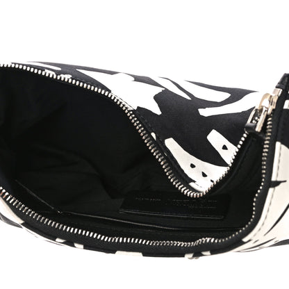 Alexander McQueen Silk Unicorn Print De Manta Clutch Black White 5 of 13