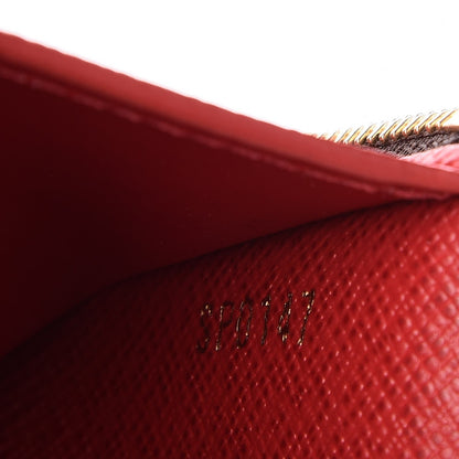 Louis Vuitton Damier Ebene Victorine Wallet Red 7 of 8