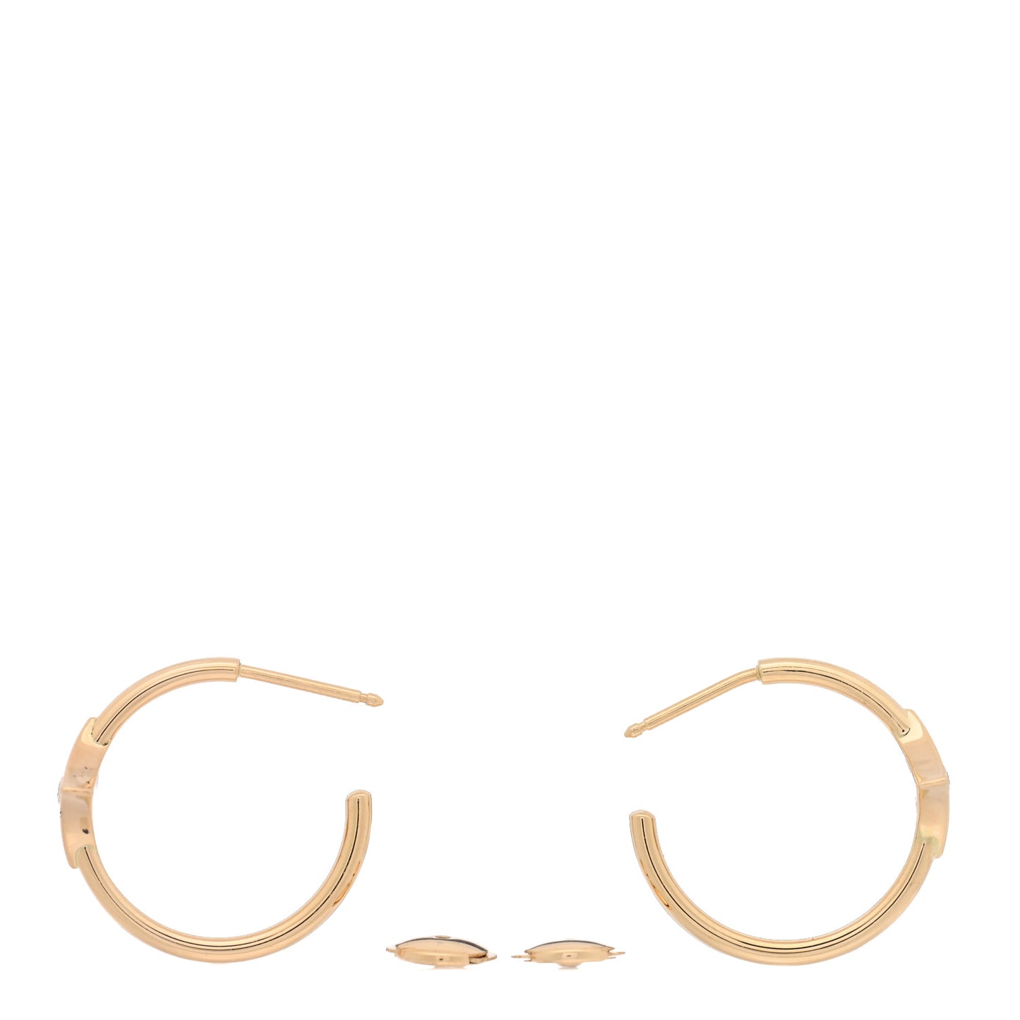 18K Yellow Gold Diamond Small Idylle Blossom Hoop Earrings