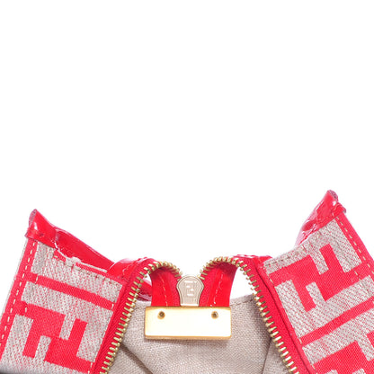 Fendi Linen Patent FF Shopping Tote Fragola 7 of 11