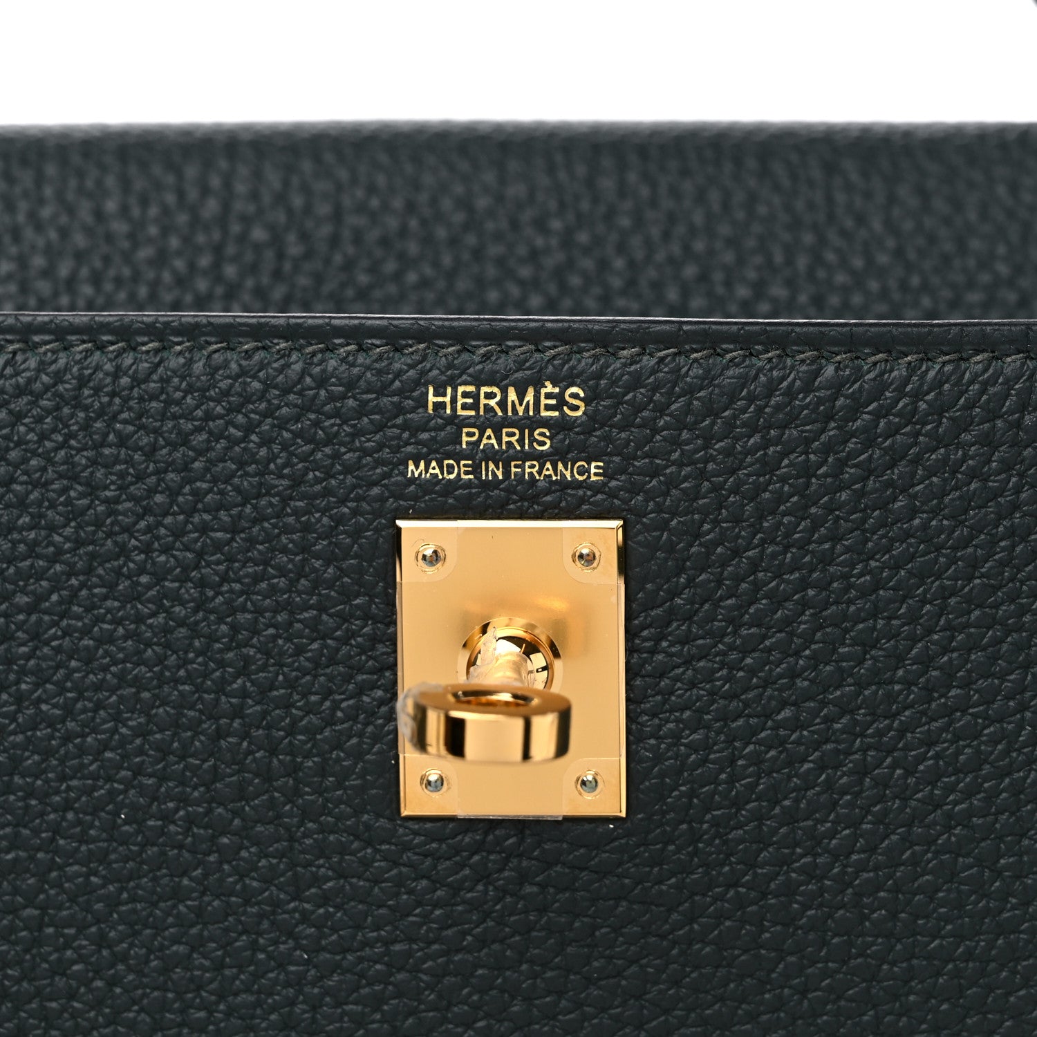 Hermes Togo Kelly Retourne 25 Vert Fonce 6 of 11