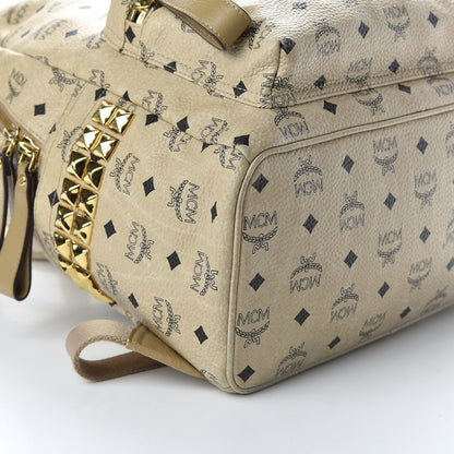 MCM Visetos Medium Side Studs Stark Backpack Beige 7 of 13