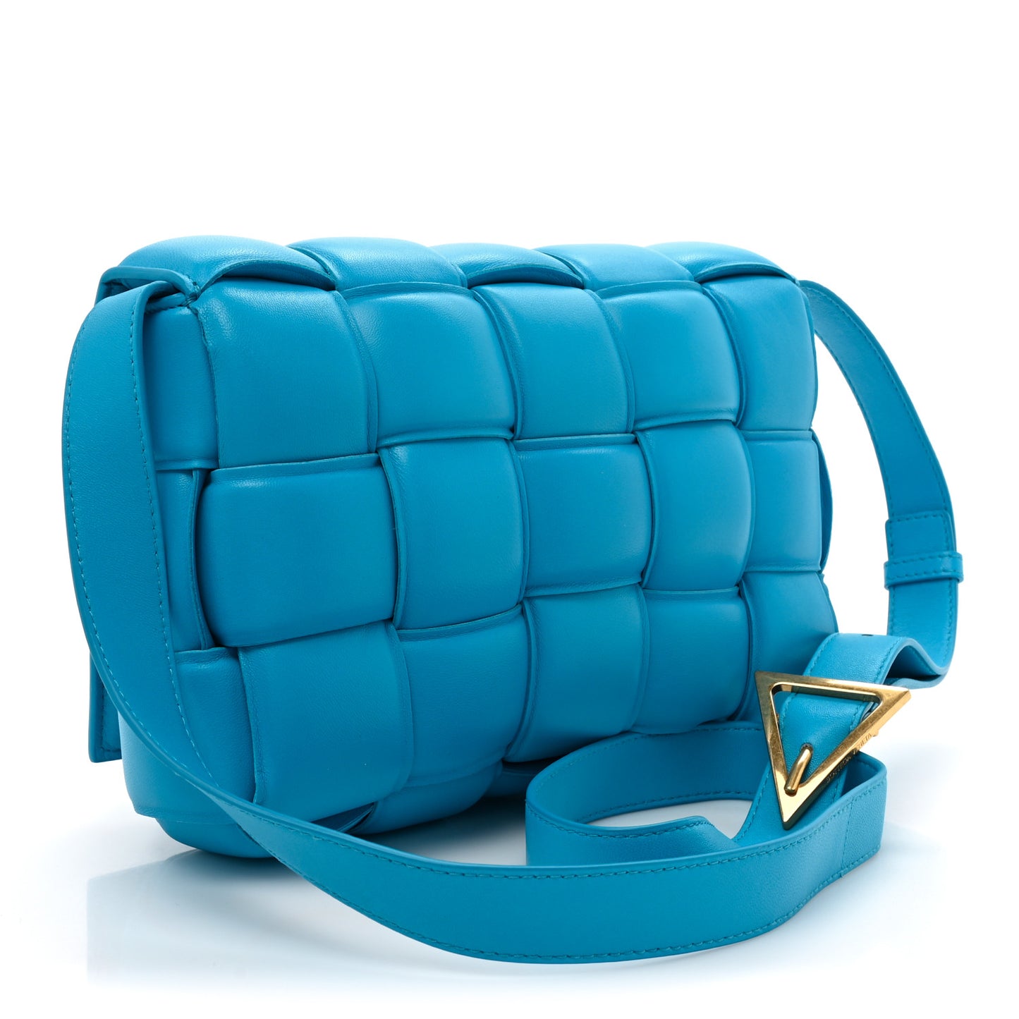 Nappa Maxi Intreccio Padded Cassette Crossbody Bag Pool