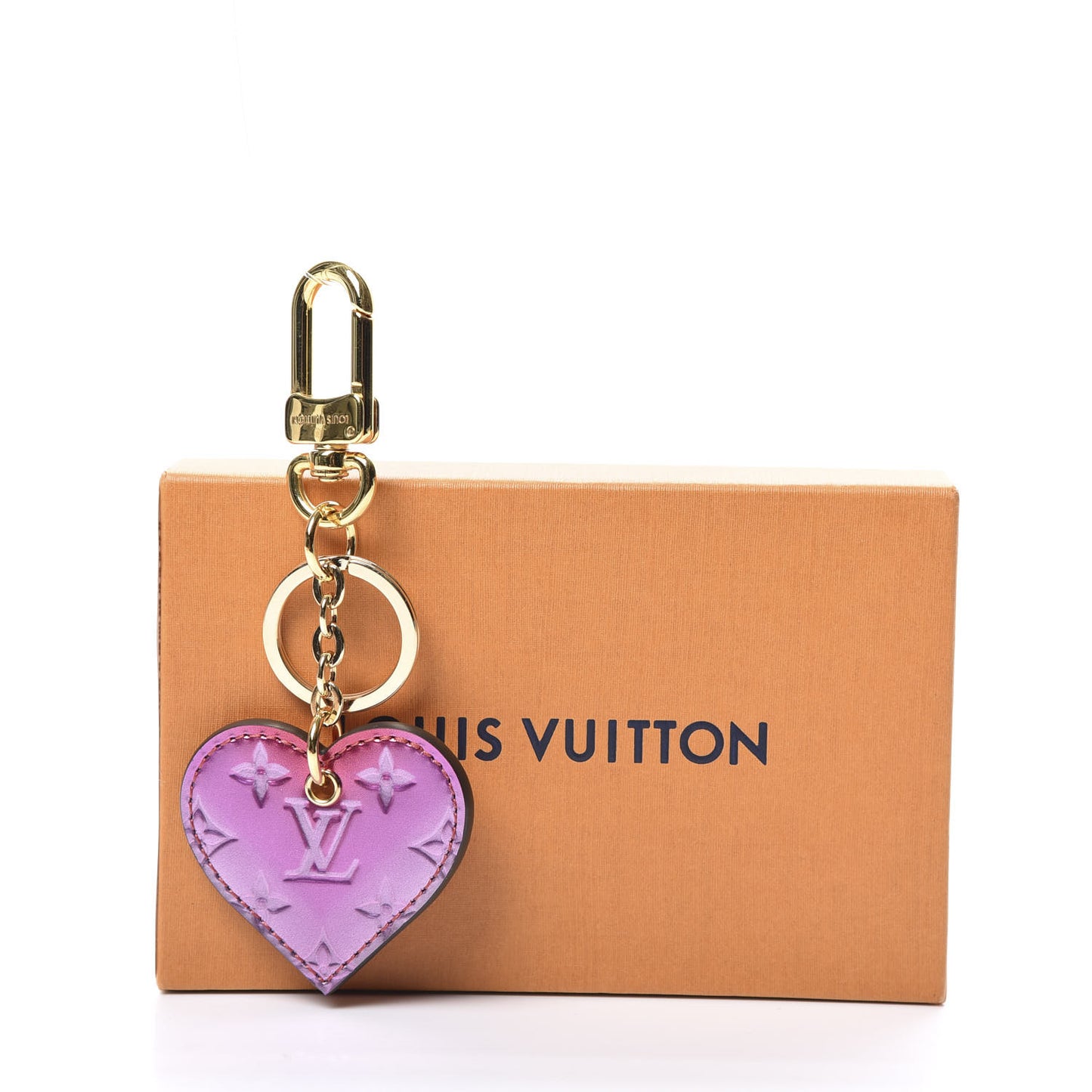 Vernis Degrade Love Lock Heart Key Holder Bag Charm Pink Red