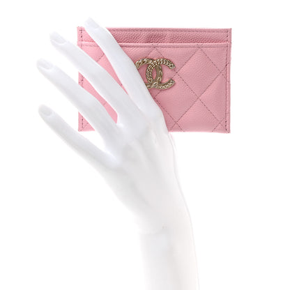 Chanel Caviar Quilted Multi Chain CC Card Holder Pink 2 of 8