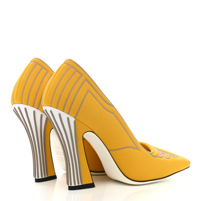 Fendi Stretch Fabric FFreedom Decollette Pumps 38.5 Rabat Desert 4 of 8