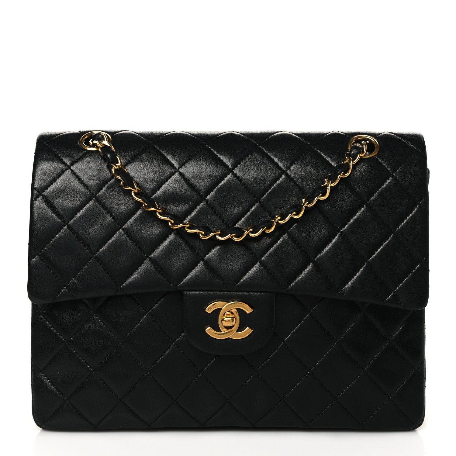 Chanel Lambskin Quilted Medium Double Flap Black 1 of 10