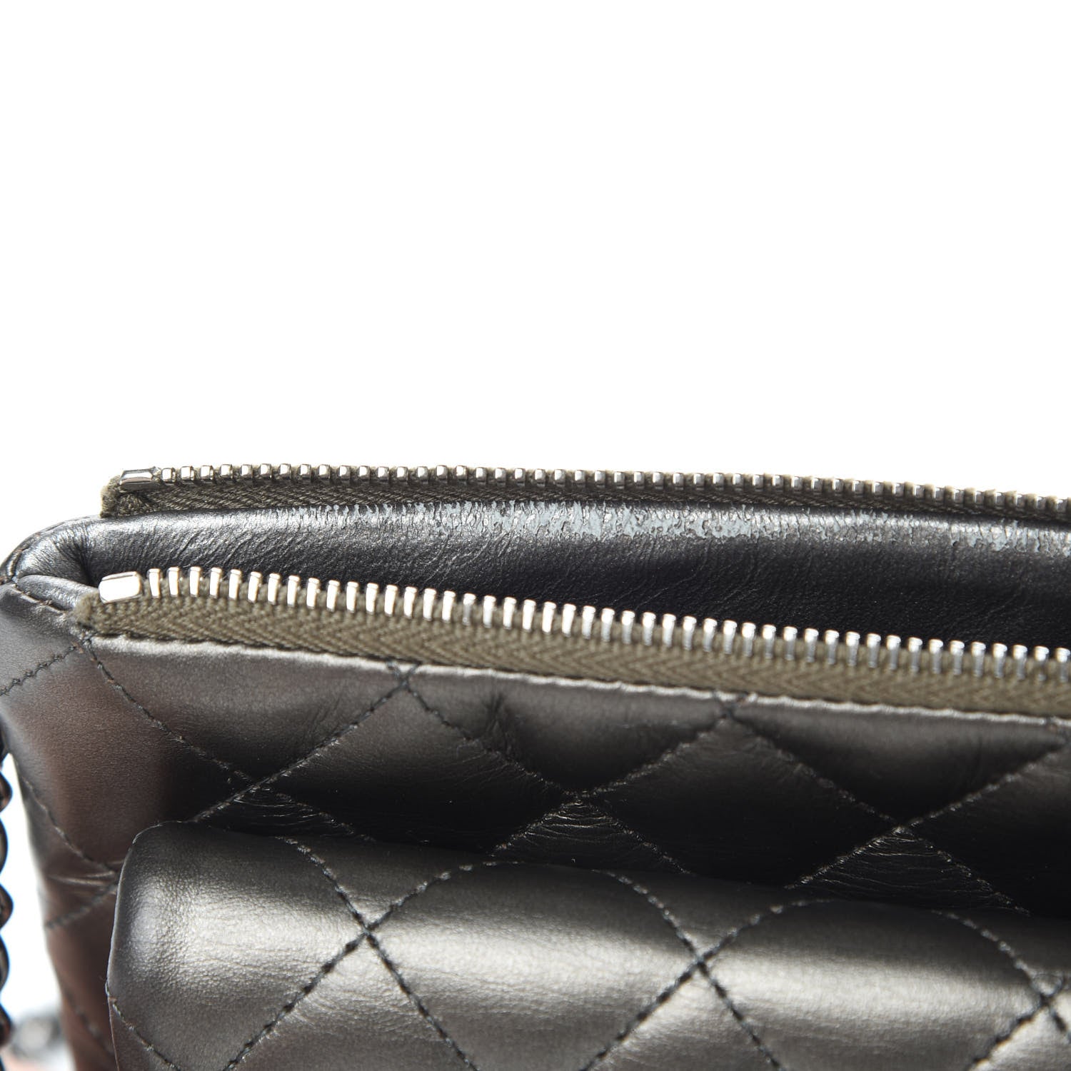 Chanel Metallic Lambskin Quilted Daily Zip Crossbody Bag Bronze 15 of 17