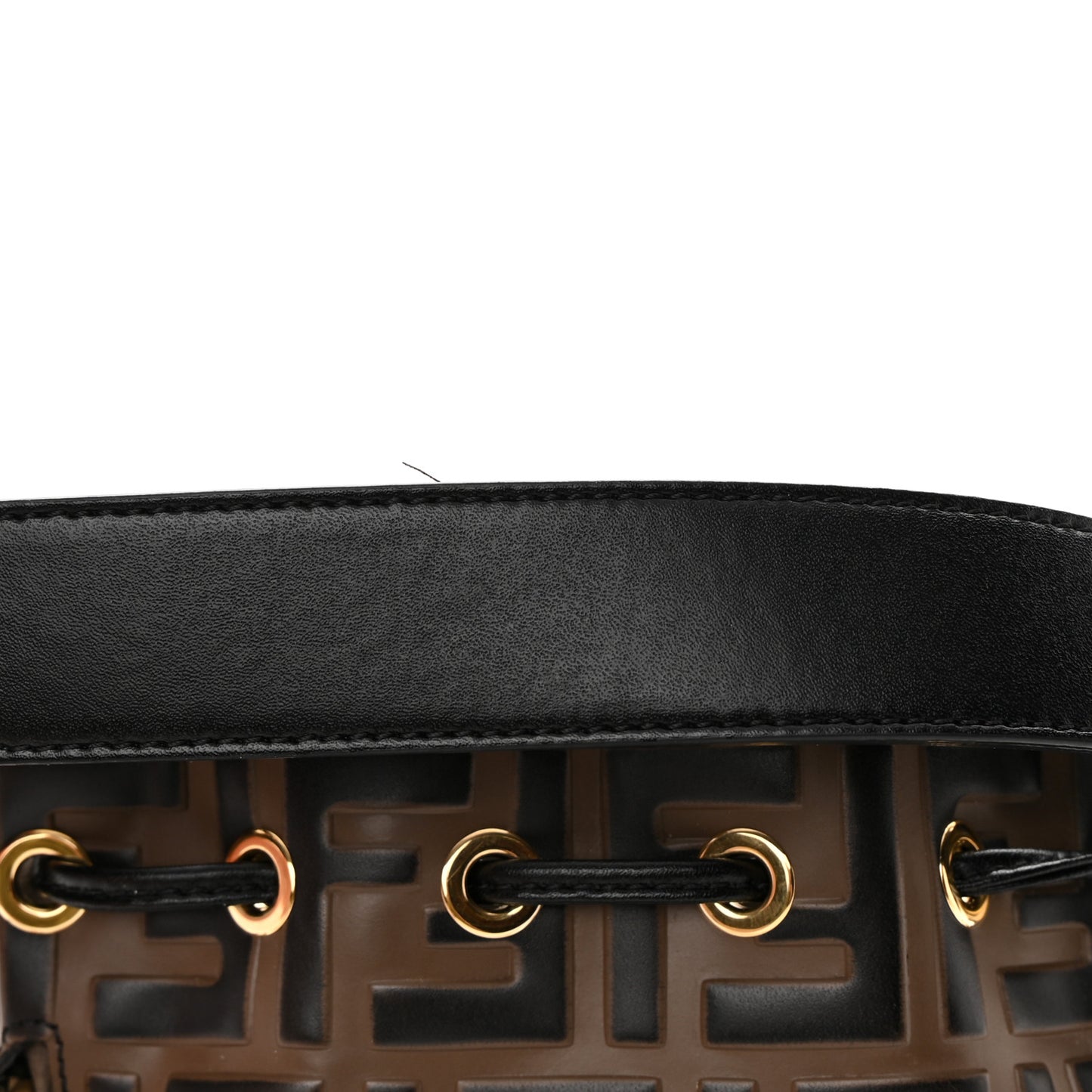 Vitello Liberty F is Fendi Bi-Color FF 1974 Embossed Mini Mon Tresor Bucket Bag Maya Black
