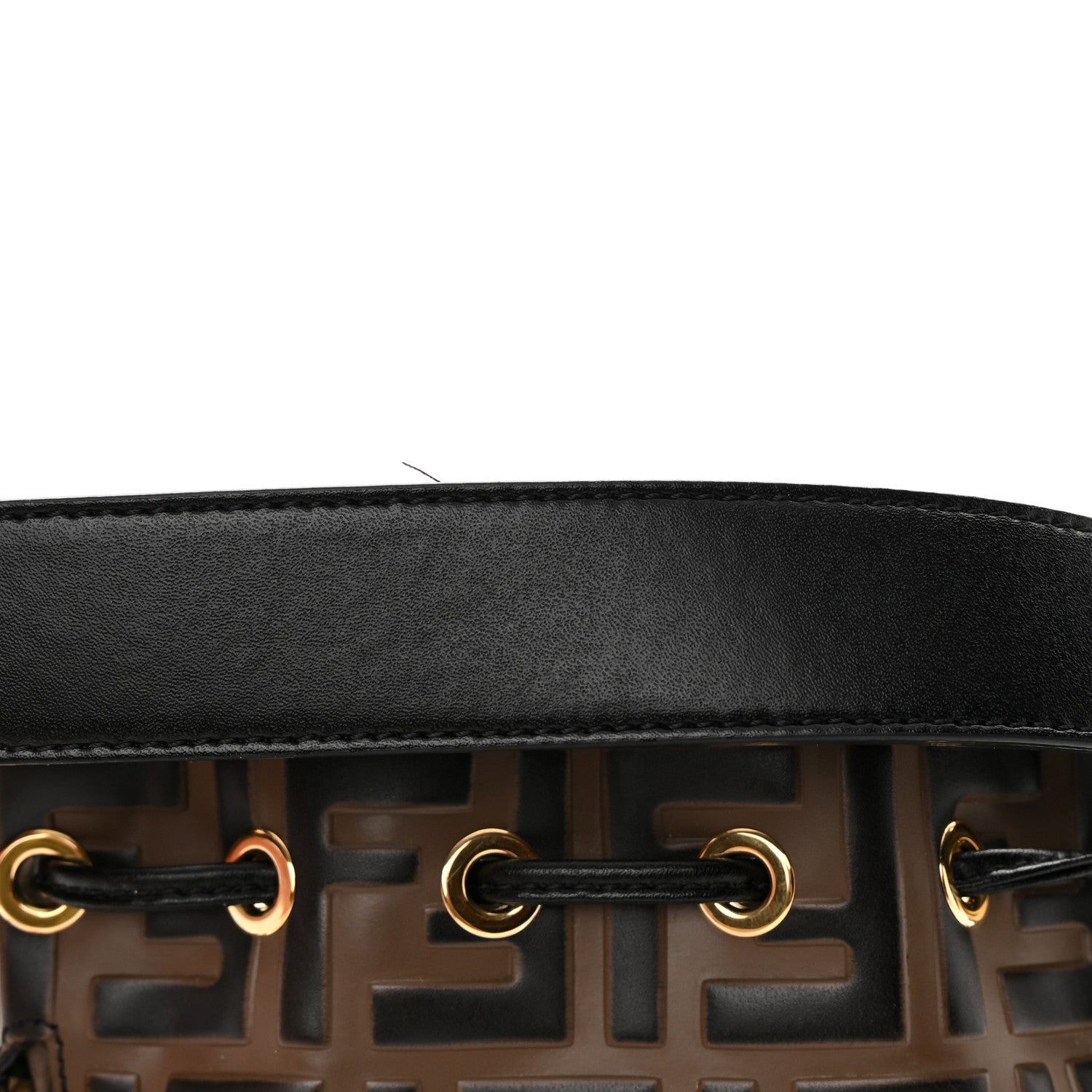Fendi Vitello Liberty F is Fendi Bi-Color FF 1974 Embossed Mini Mon Tresor Bucket Bag Maya Black 14 of 14