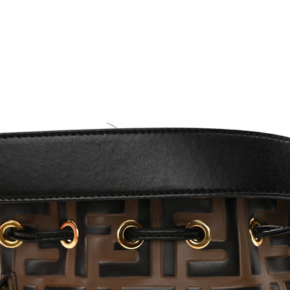 Fendi Vitello Liberty F is Fendi Bi-Color FF 1974 Embossed Mini Mon Tresor Bucket Bag Maya Black 14 of 14