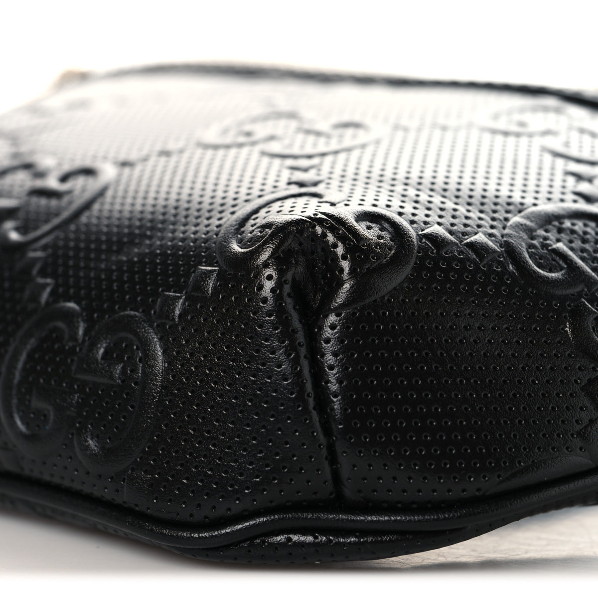 Gucci Calfskin GG Tennis Embossed Belt Bag Black 9 of 10