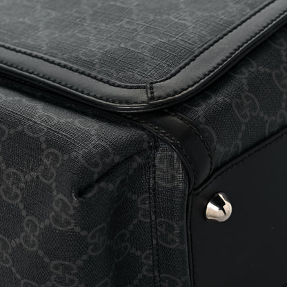Gucci GG Supreme Monogram Web Messenger Diaper Bag Black Grey 9 of 15