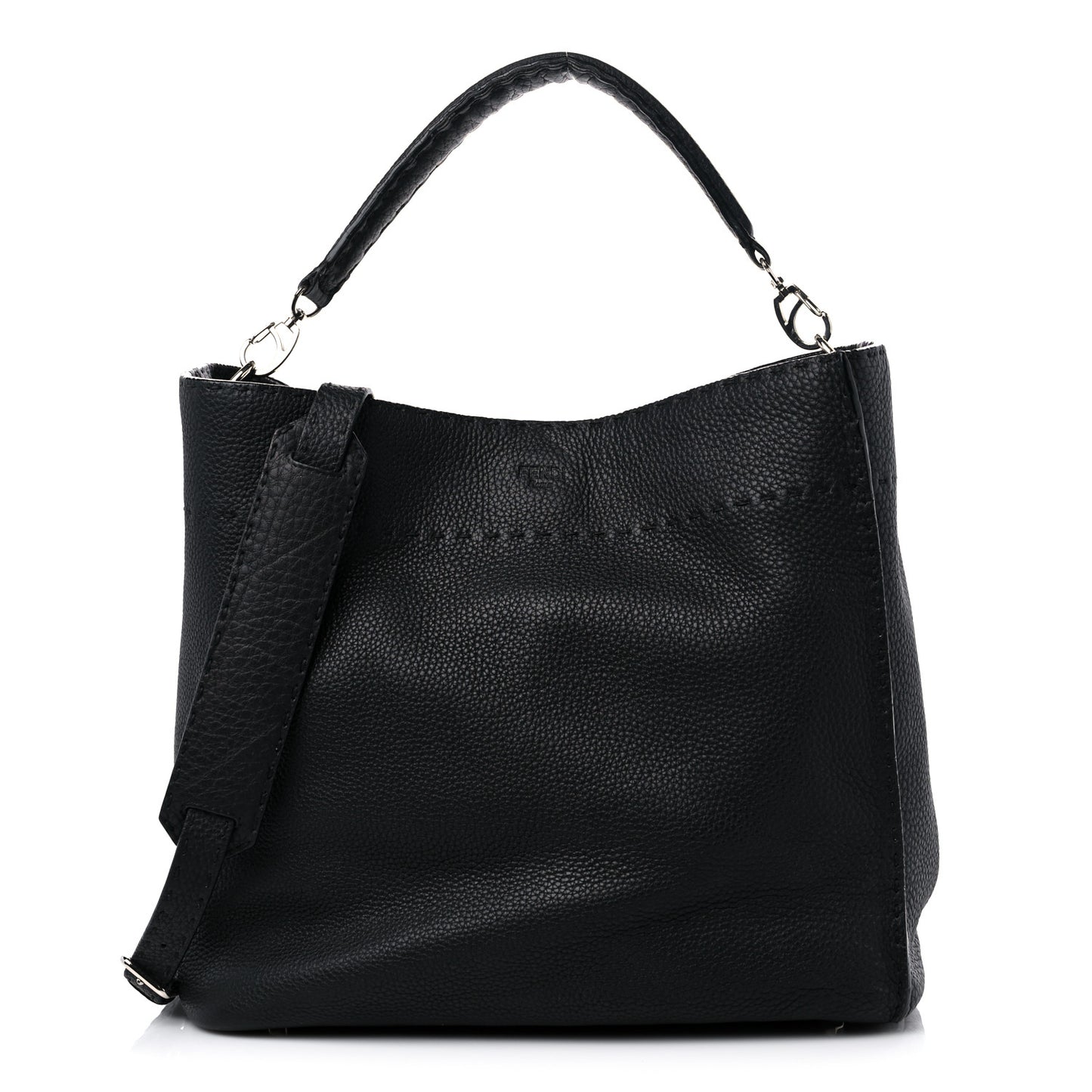 Cuoio Romano Selleria Large Anna Bucket Bag Black