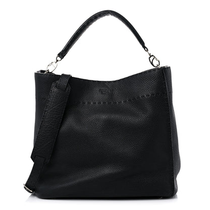 Fendi Cuoio Romano Selleria Large Anna Bucket Bag Black 1 of 17