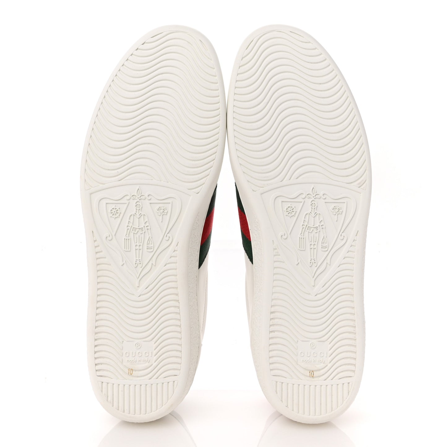 Calfskin Web Cherry Embroidered Mens Ace Sneakers 10 White