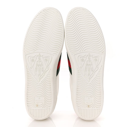 Gucci Calfskin Web Cherry Embroidered Mens Ace Sneakers 10 White 6 of 10