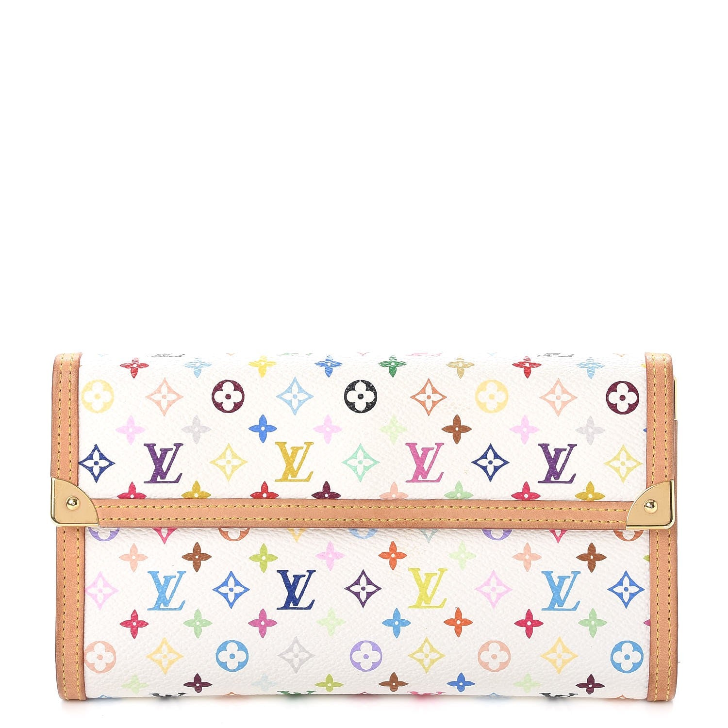 Louis Vuitton Monogram Multicolor Porte Tresor International Wallet White 1 of 9