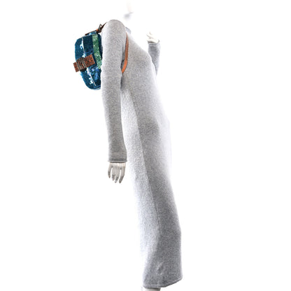 Fendi Sequin Beaded Lizard Baguette Verde Arancio 2 of 11