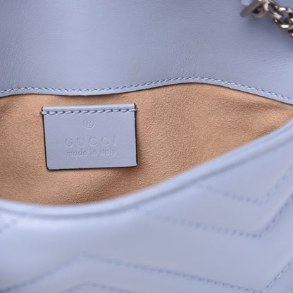 Gucci Calfskin Matelasse Super Mini GG Marmont Shoulder Bag Porcelain Light Blue 6 of 9
