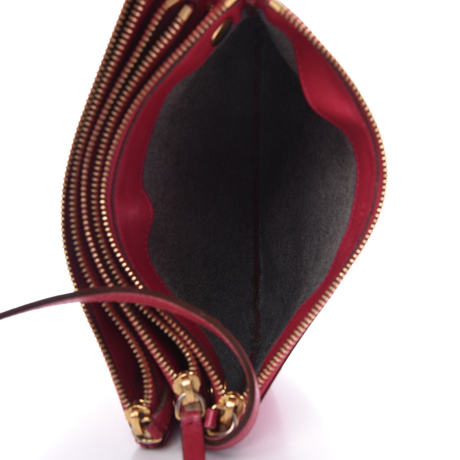 Celine Lambskin Small Trio Crossbody Bag Fuchsia 6 of 13