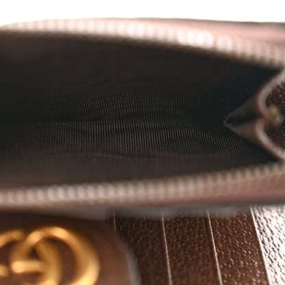 Gucci GG Supreme Monogram Textured Dollar Calfskin Web Ophidia Overlay Zip Around Card Case Wallet Beige Ebony New Acero 6 of 9