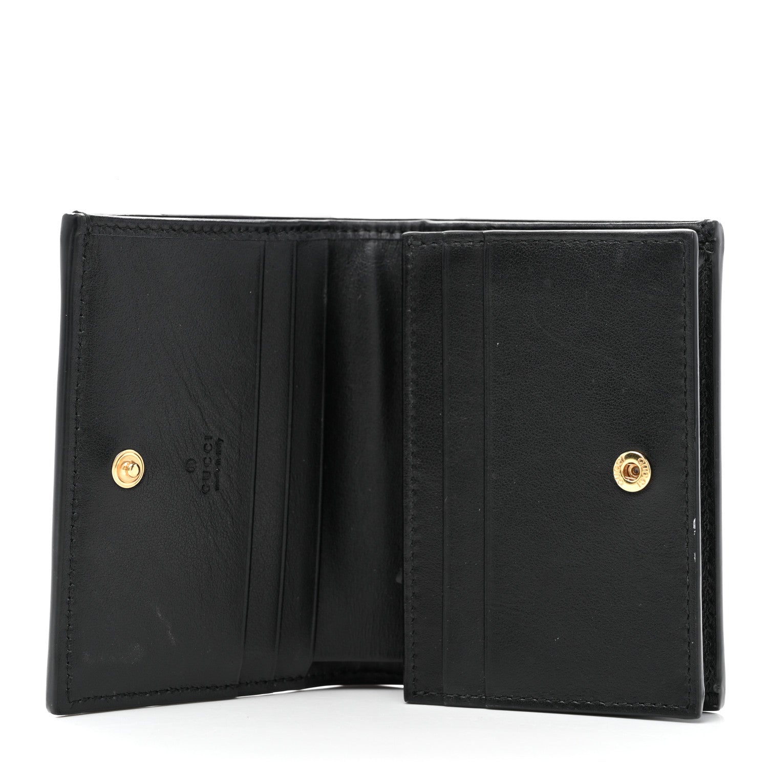 Gucci Calfskin GG Matelasse Card Case Wallet Black 5 of 10