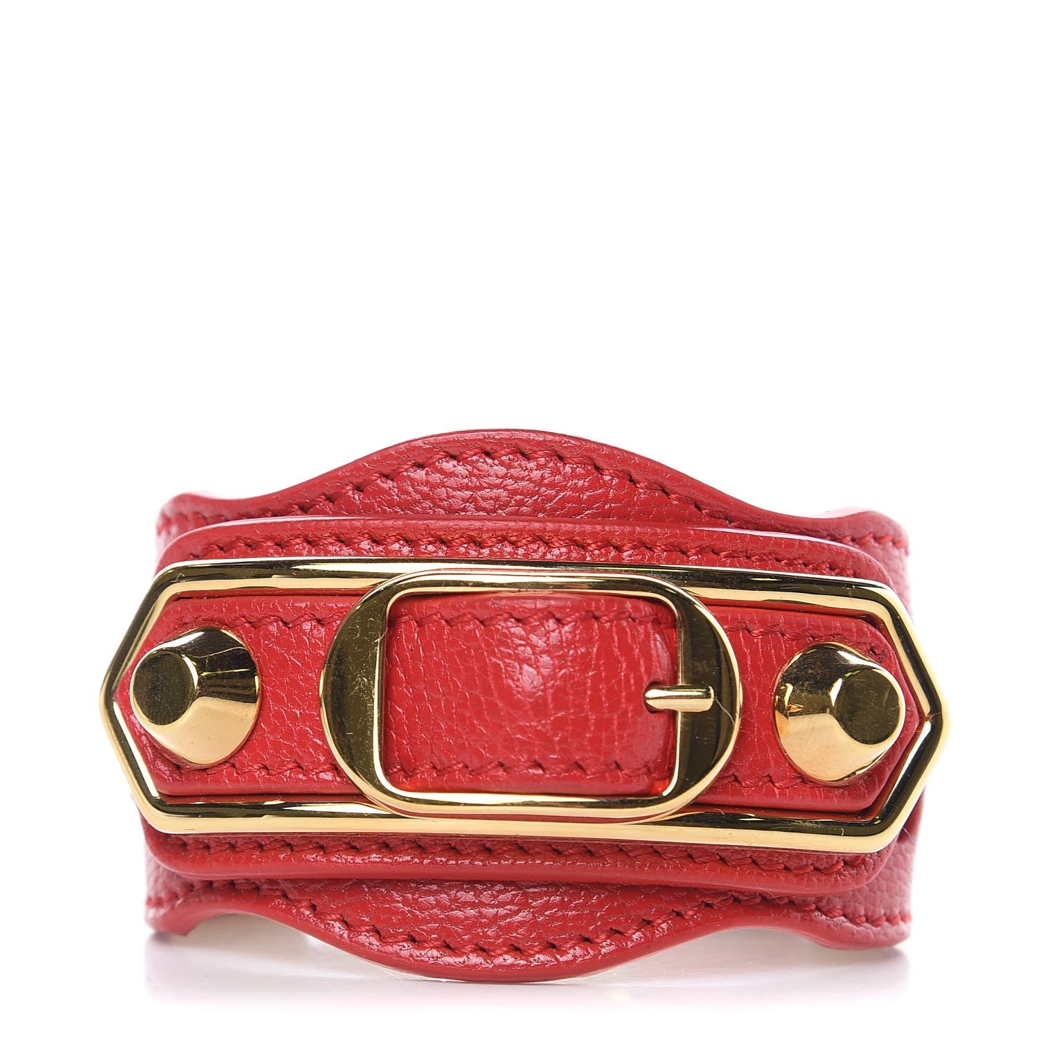 Balenciaga Chevre Gold Metallic Edge Hardware Bracelet S Rouge Grenade 1 of 6