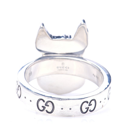 Gucci Sterling Silver Enamel Orso Ring 59 8.75 3 of 7