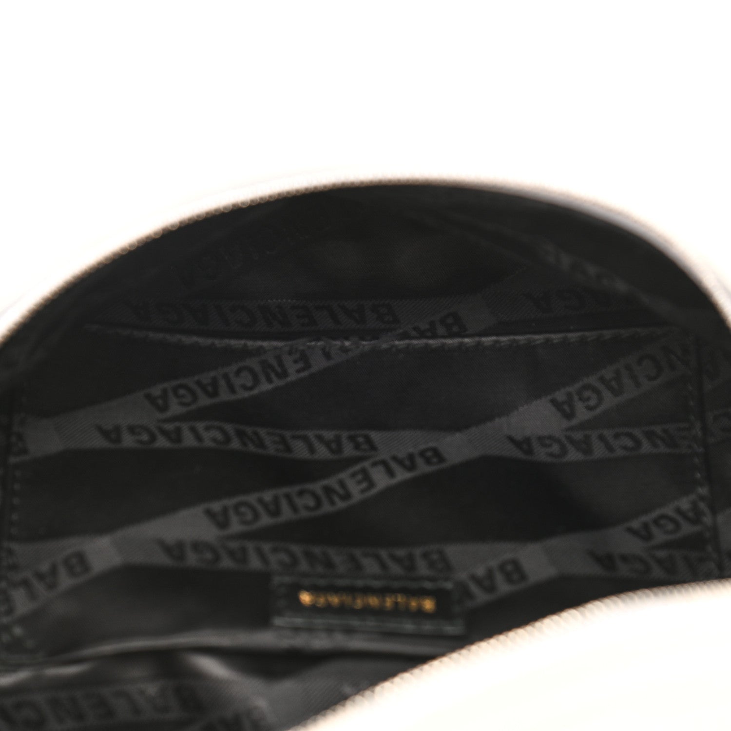 Balenciaga Shiny Goatskin Allover Logo Embossed XXS Souvenir Belt Bag White 5 of 10