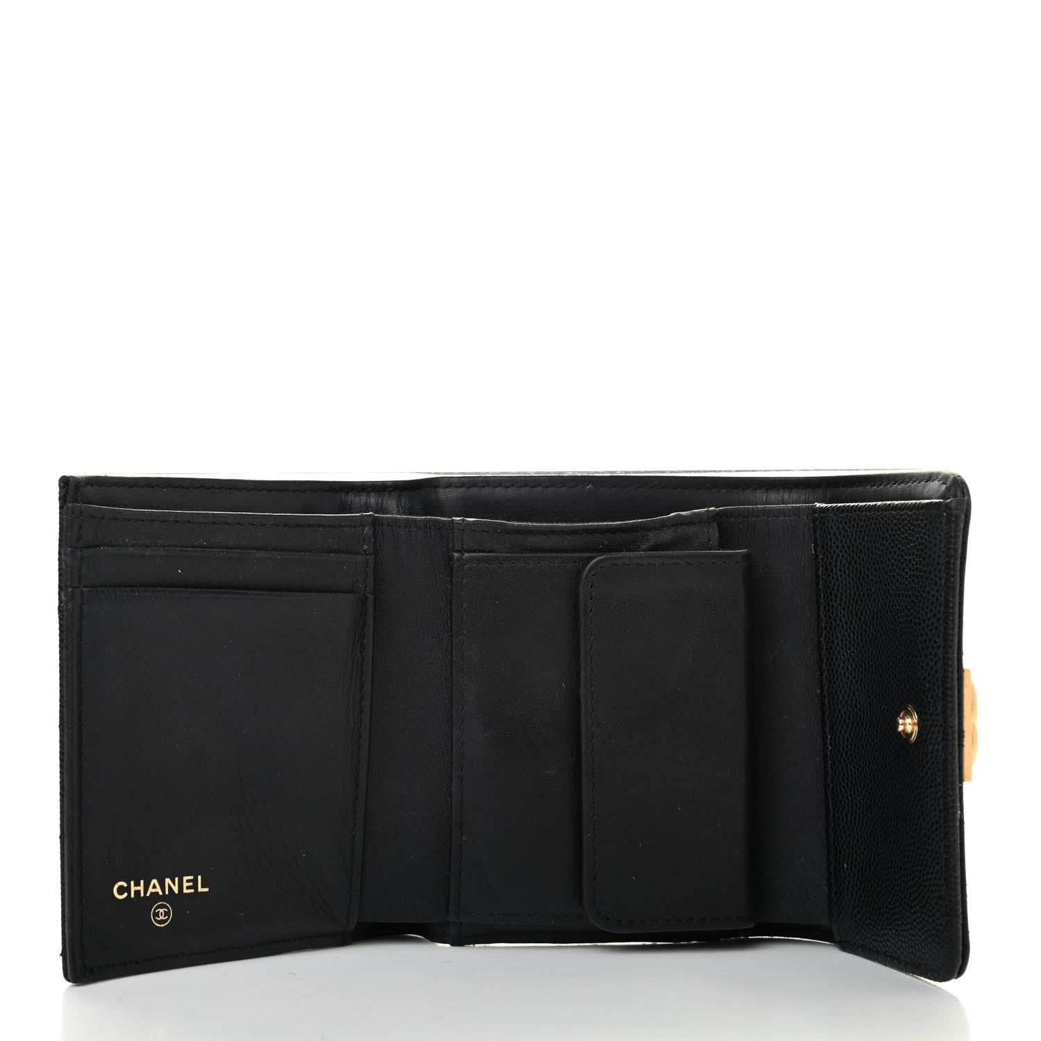Chanel Caviar Quilted Compact Boy Wallet Black 5 of 9