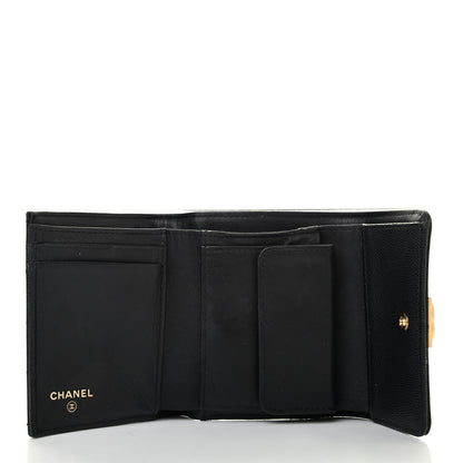 Chanel Caviar Quilted Compact Boy Wallet Black 5 of 9