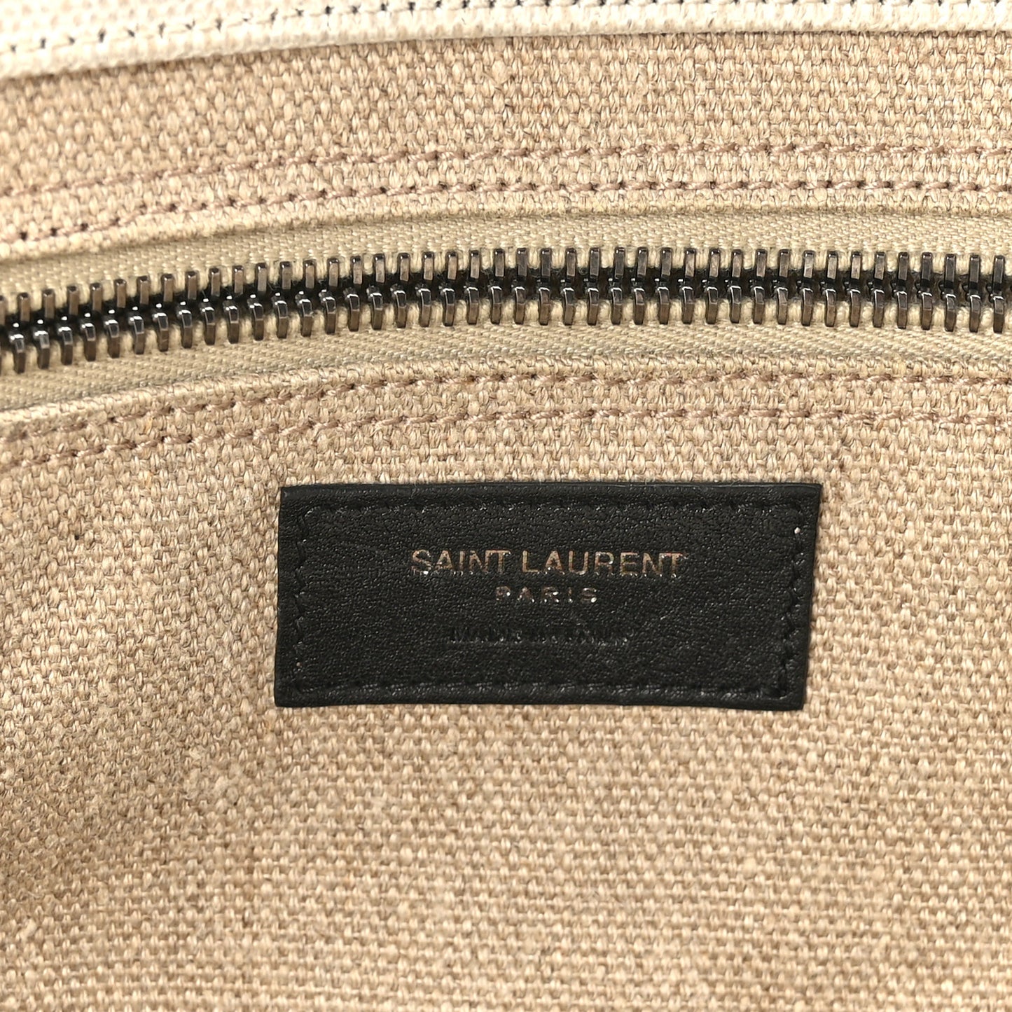 Linen Calfskin Rive Gauche Tote Optic White