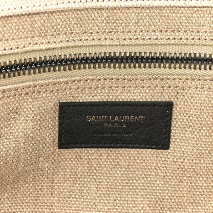 Saint Laurent Linen Calfskin Rive Gauche Tote Optic White 6 of 9