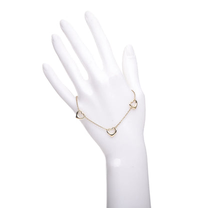 Tiffany 18K Yellow Gold Elsa Peretti 5 Open Heart Bracelet 2 of 7