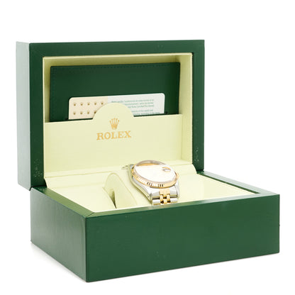 Rolex Stainless Steel 18K Yellow Gold 36mm Oyster Perpetual Datejust Watch Champagne 16233 5 of 5