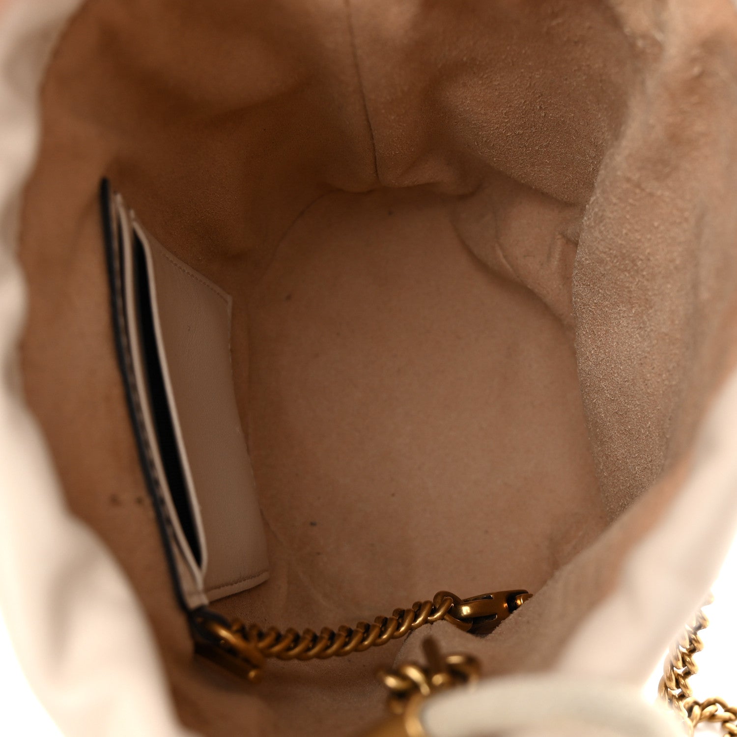 Gucci Calfskin Matelasse Mini GG Marmont 2.0 Bucket Bag White 5 of 11