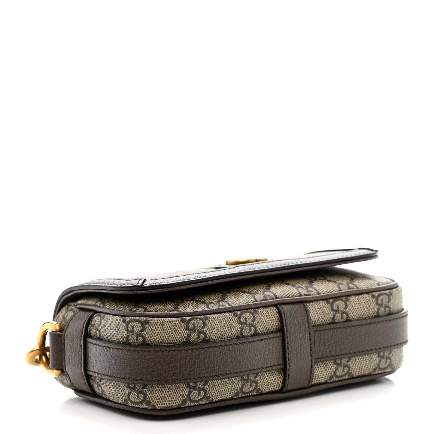 GG Supreme Monogram Web Mini Ophidia Flap Shoulder Bag Brown