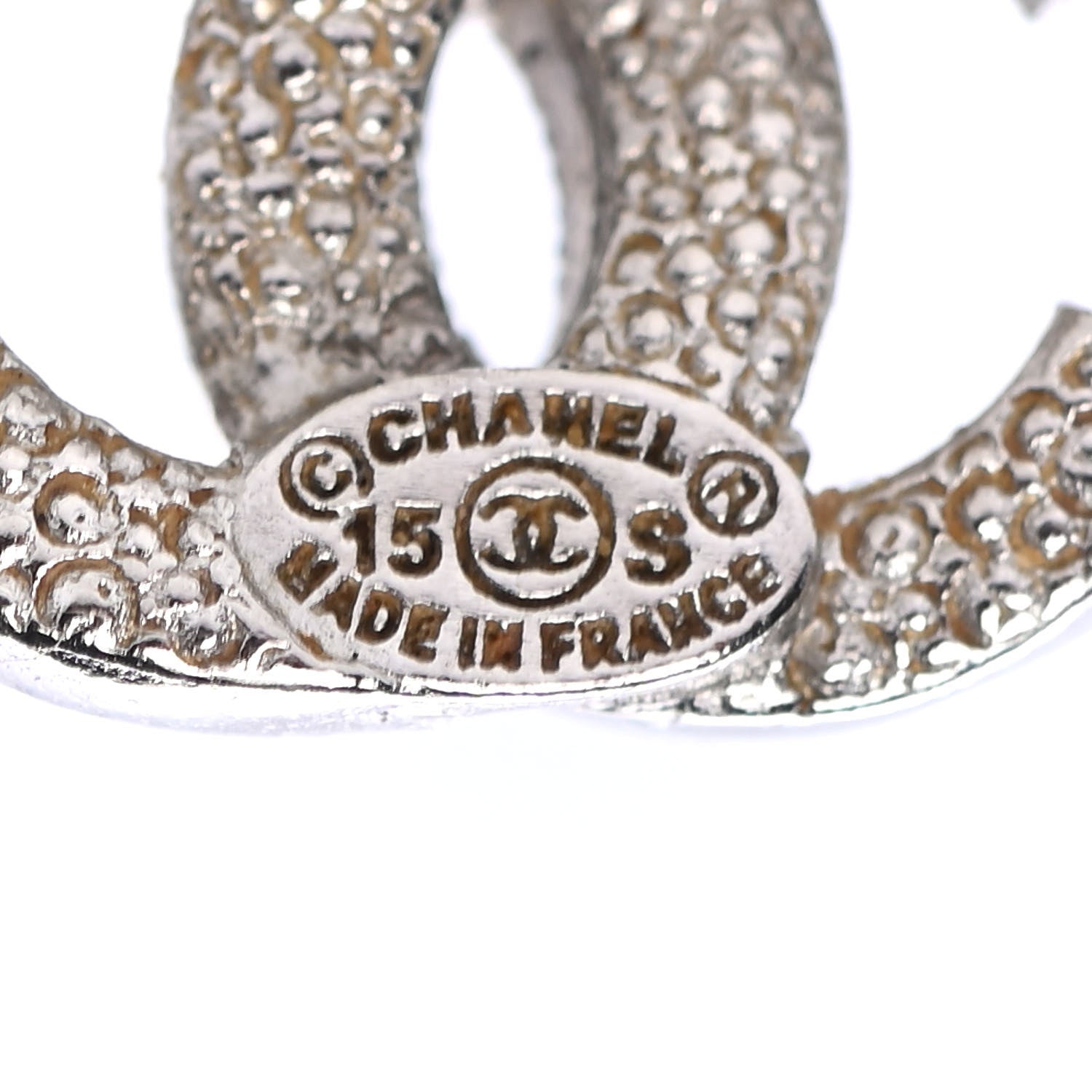 Chanel Crystal CC Earrings Silver 4 of 4
